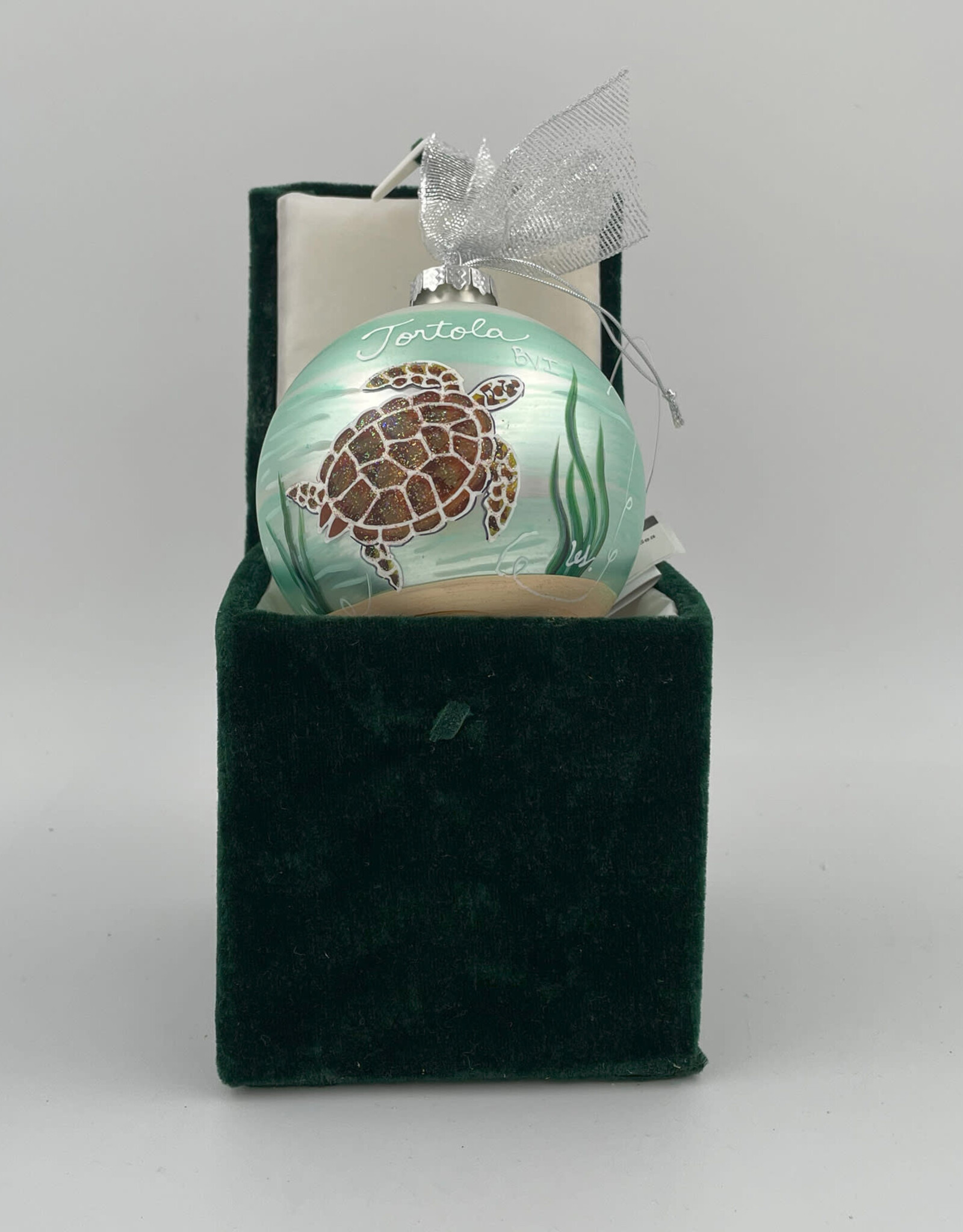 Tortuga (Sea Turtle) BVI Christmas Ornaments - Hand Painted Glass