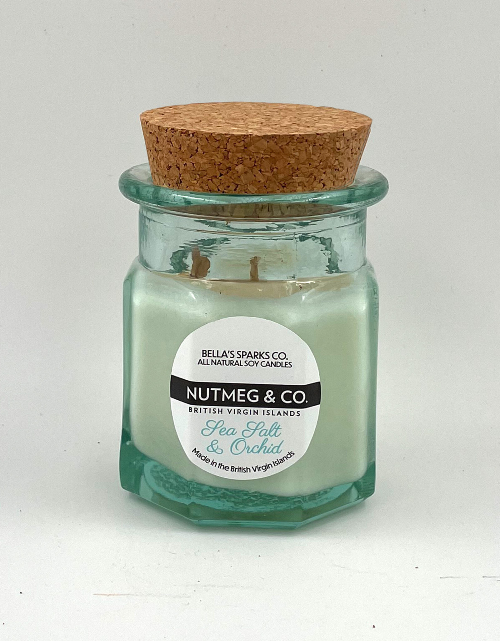 Sea Salt & Orchid Candle in Recycled Glass - Made in the BVI
