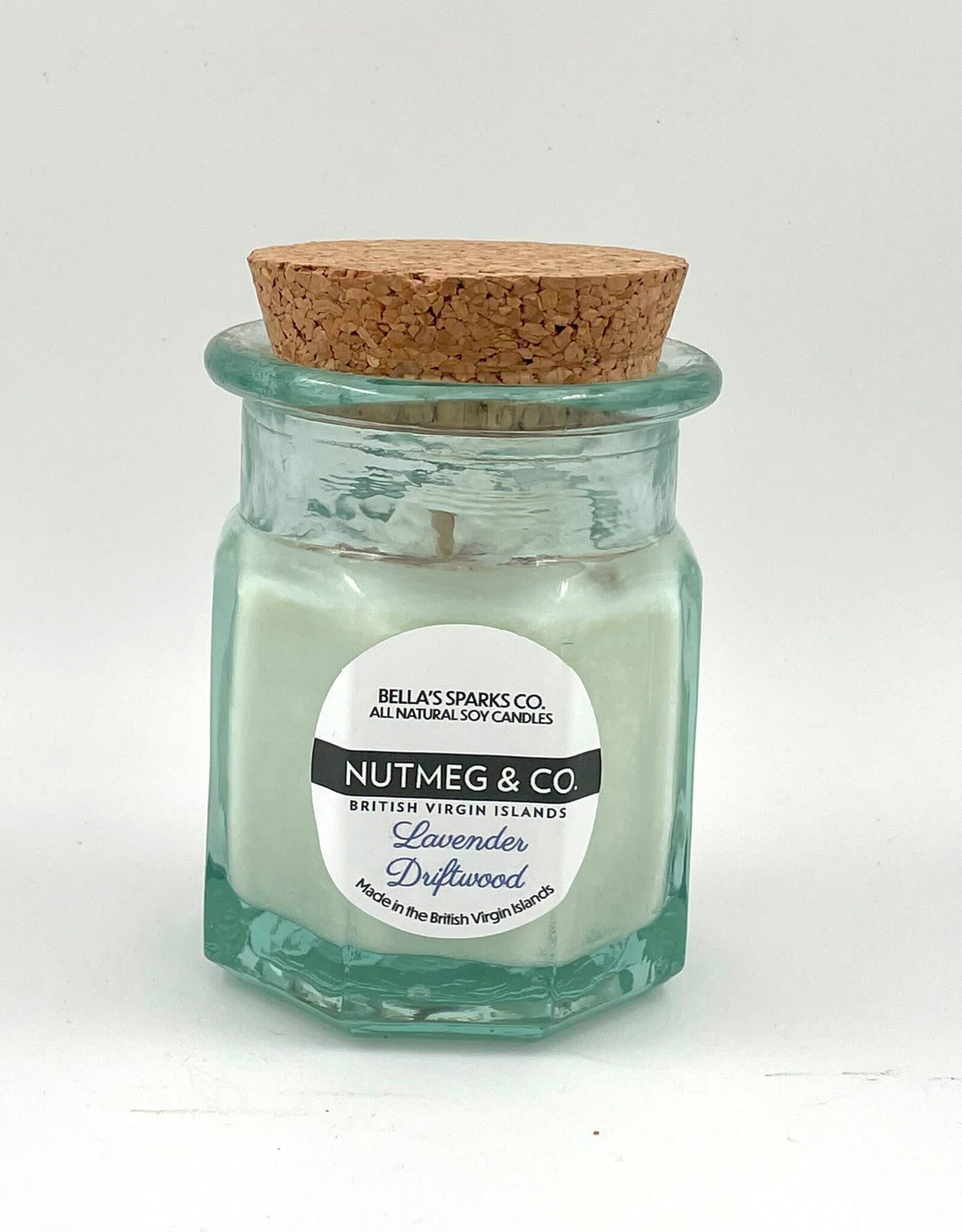 Lavender Driftwood Candle in Recycled Glass - Made in the BVI
