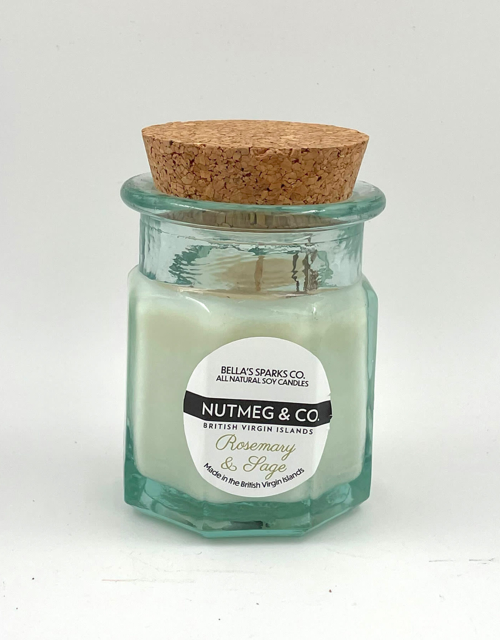 Rosemary & Sage Candle in Recycled Glass - Made in the BVI