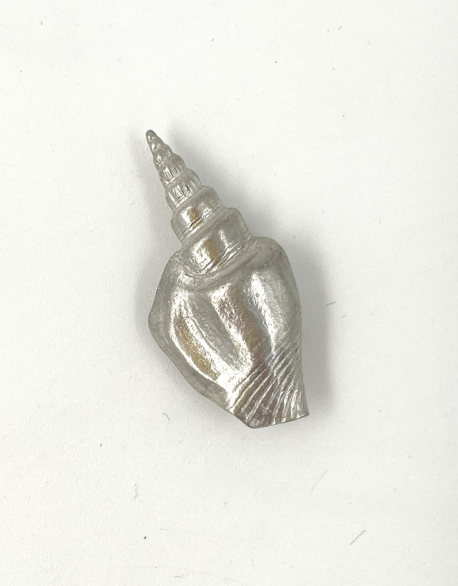 Handmade Pewter Magnet - Long Conch Shell