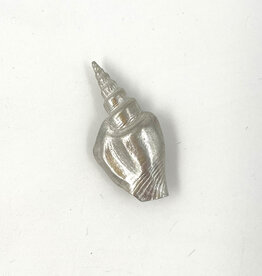 Handmade Pewter Magnet - Long Conch Shell