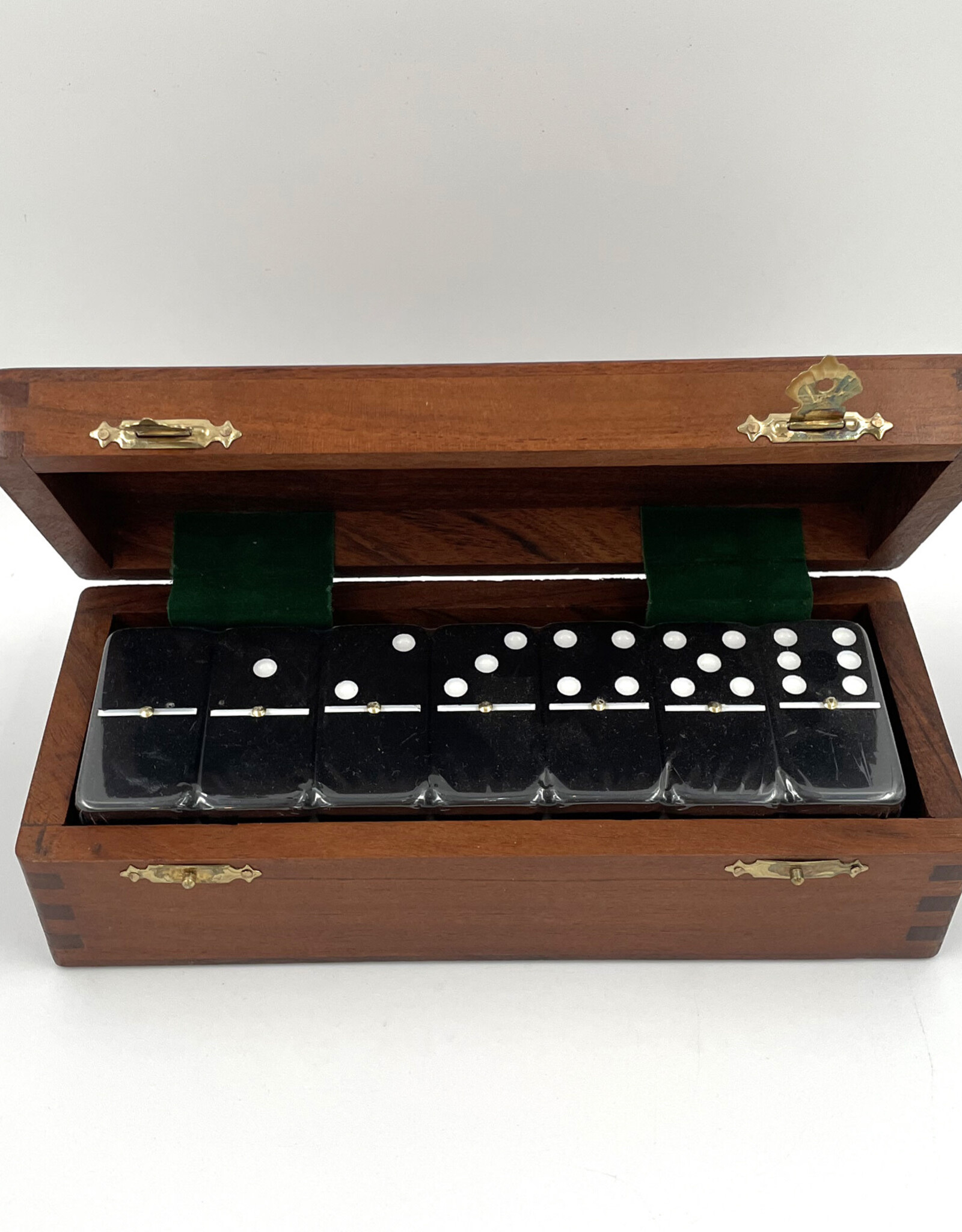 Dominoes - Double 6 Engraved Wooden Box