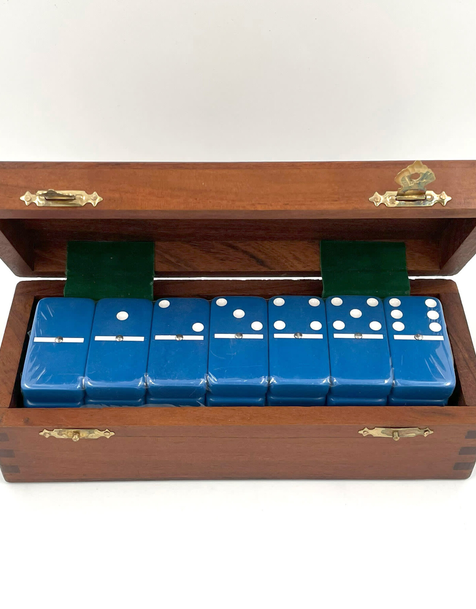 Dominoes - Double 6 Engraved Wooden Box