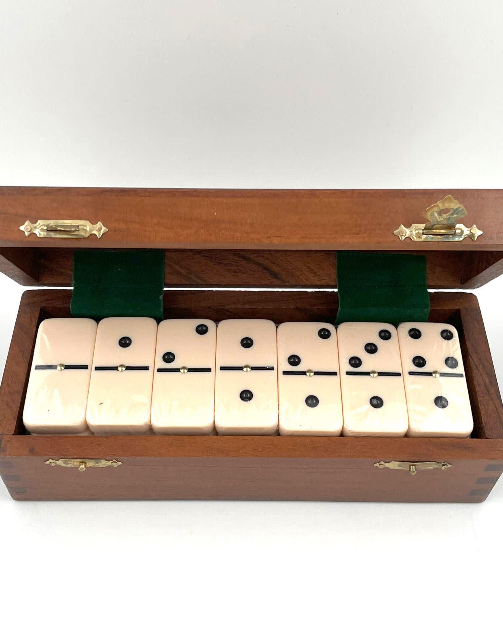Dominoes - Double 6 Engraved Wooden Box