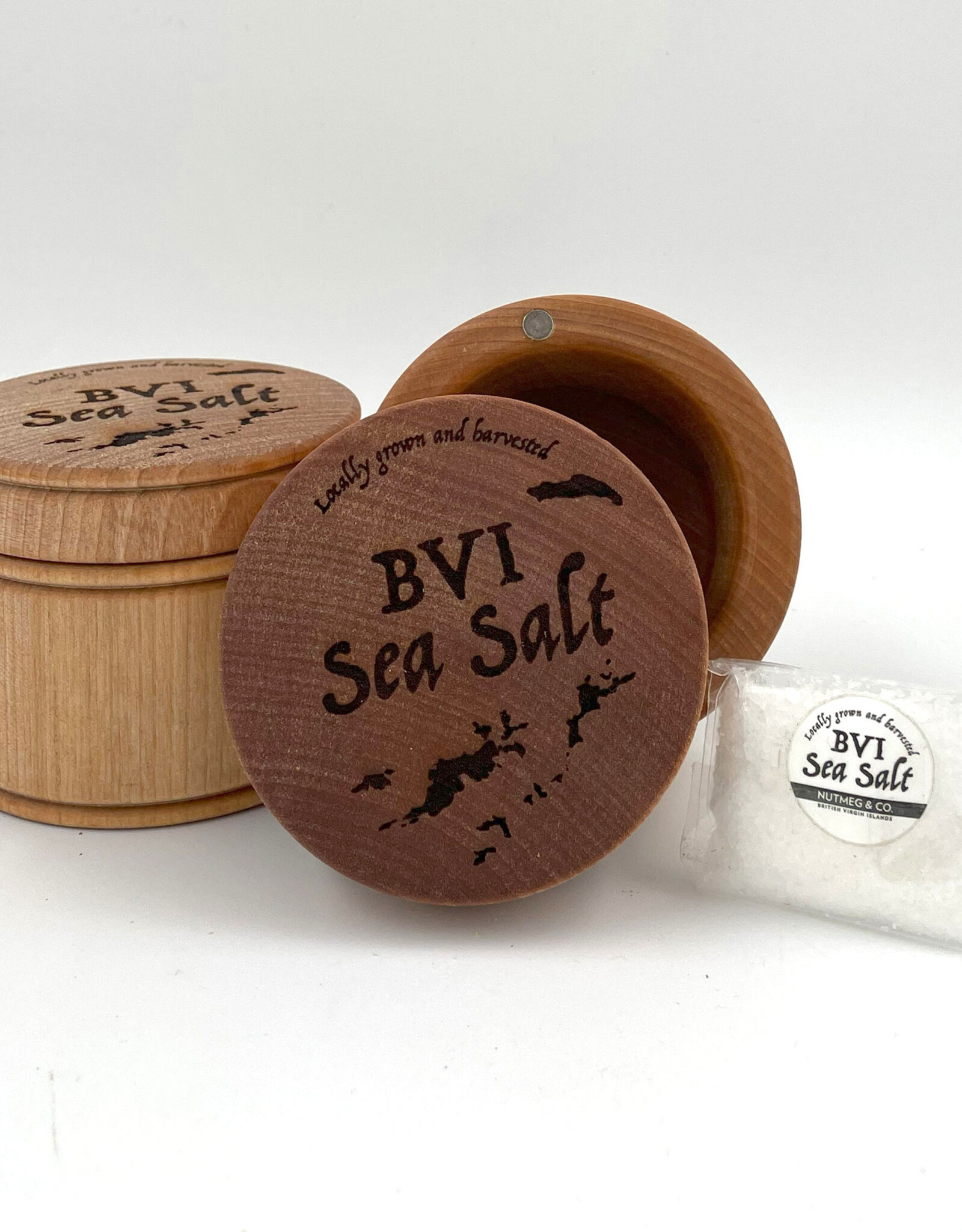 Wood Salt Cellar BVI Engraving
