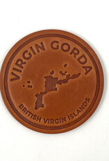 Virgin Gorda Embossed Harness Leather Coaster