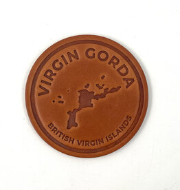 Virgin Gorda Embossed Harness Leather Coaster