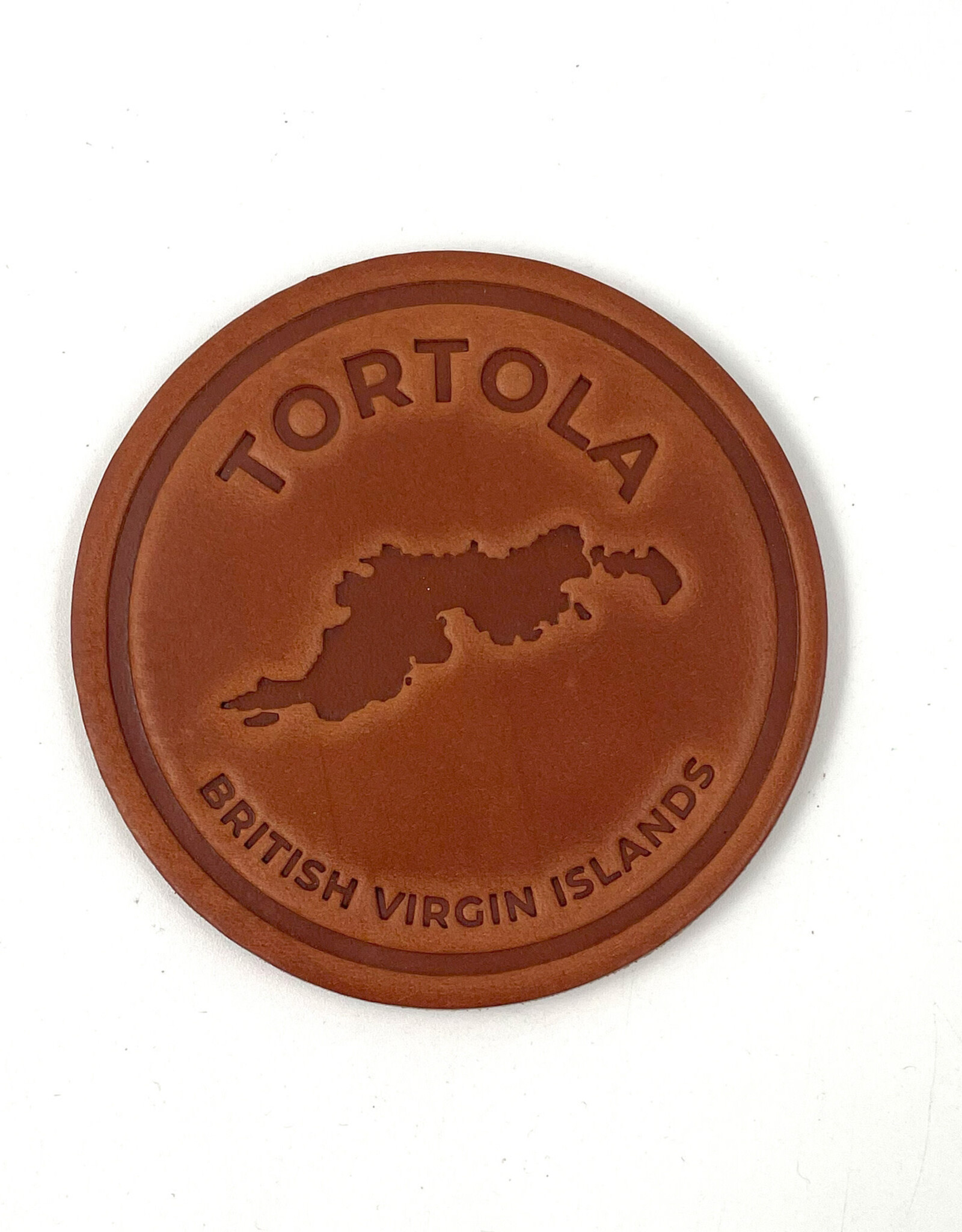 Tortola Embossed Harness Leather Coaster