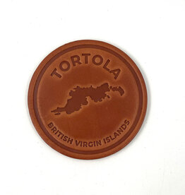 Tortola Embossed Harness Leather Coaster