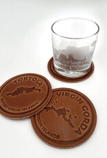 Tortola Embossed Harness Leather Coaster