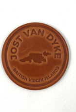 Jost Van Dyke Embossed Harness Leather Coaster