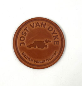 Jost Van Dyke Embossed Harness Leather Coaster