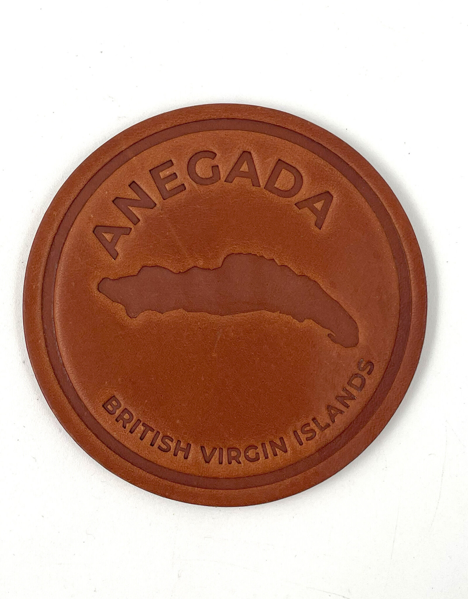 Anegada Embossed Harness Leather Coaster