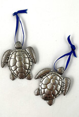 Sea Turtle Ornament Handmade Pewter