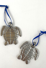 Sea Turtle Ornament Handmade Pewter