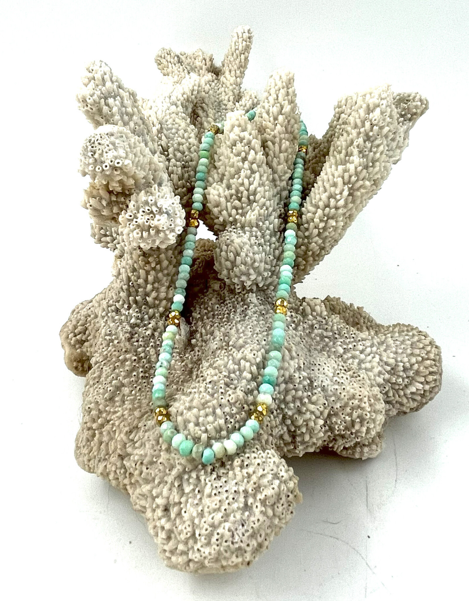 Ocean Opal + Pyrite Necklace