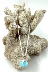 Necklace - Seed Pearl with Larimar Pendant