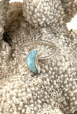 Adjustable Sterling Larimar Moon Ring