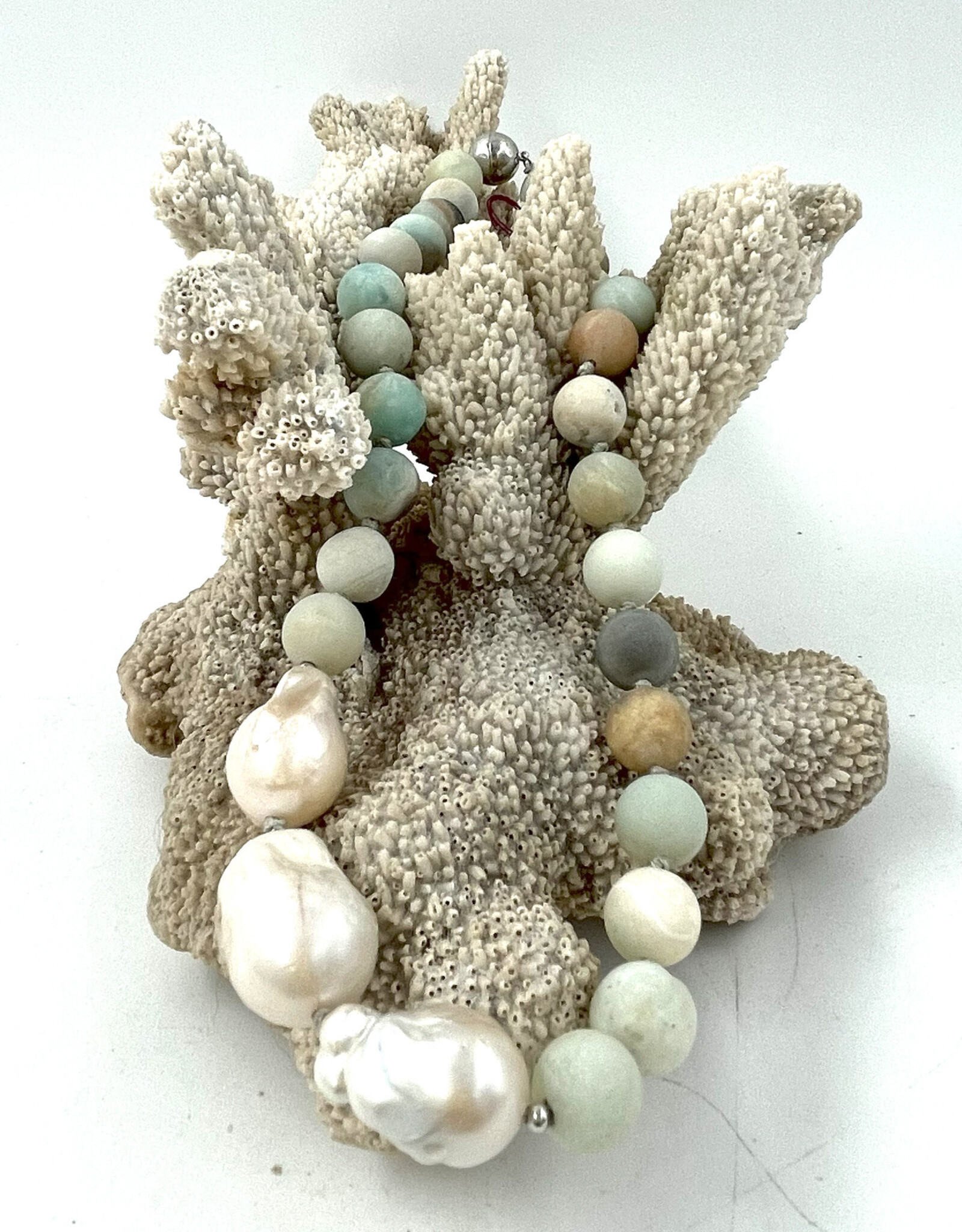 3 Baroque Pearl and Amazonite Necklace