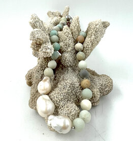 3 Baroque Pearl and Amazonite Necklace