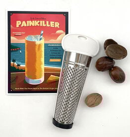 Painkiller Card with Nutmeg Grater and Whole Nutmeg