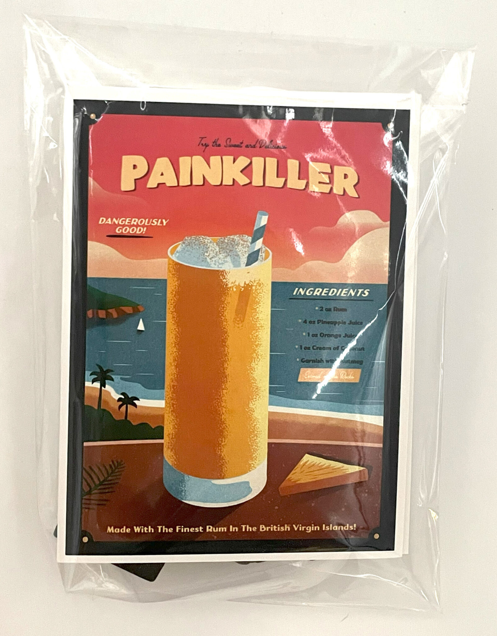 Painkiller Card with Nutmeg Grater and Whole Nutmeg