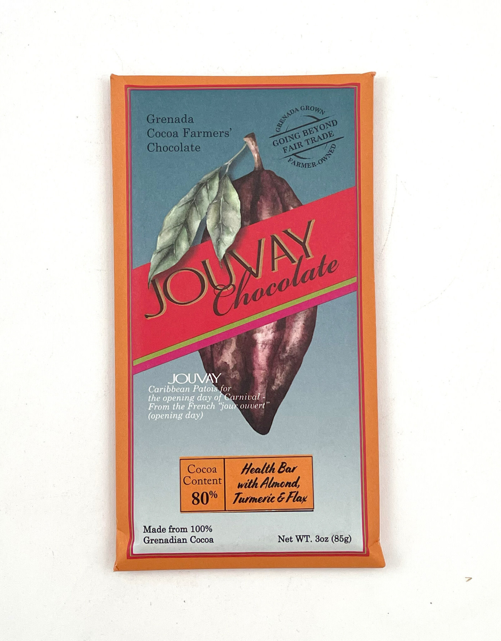 Jouvay Chocolate Bar - Turmeric, Almonds, Flax & Black Pepper 85%