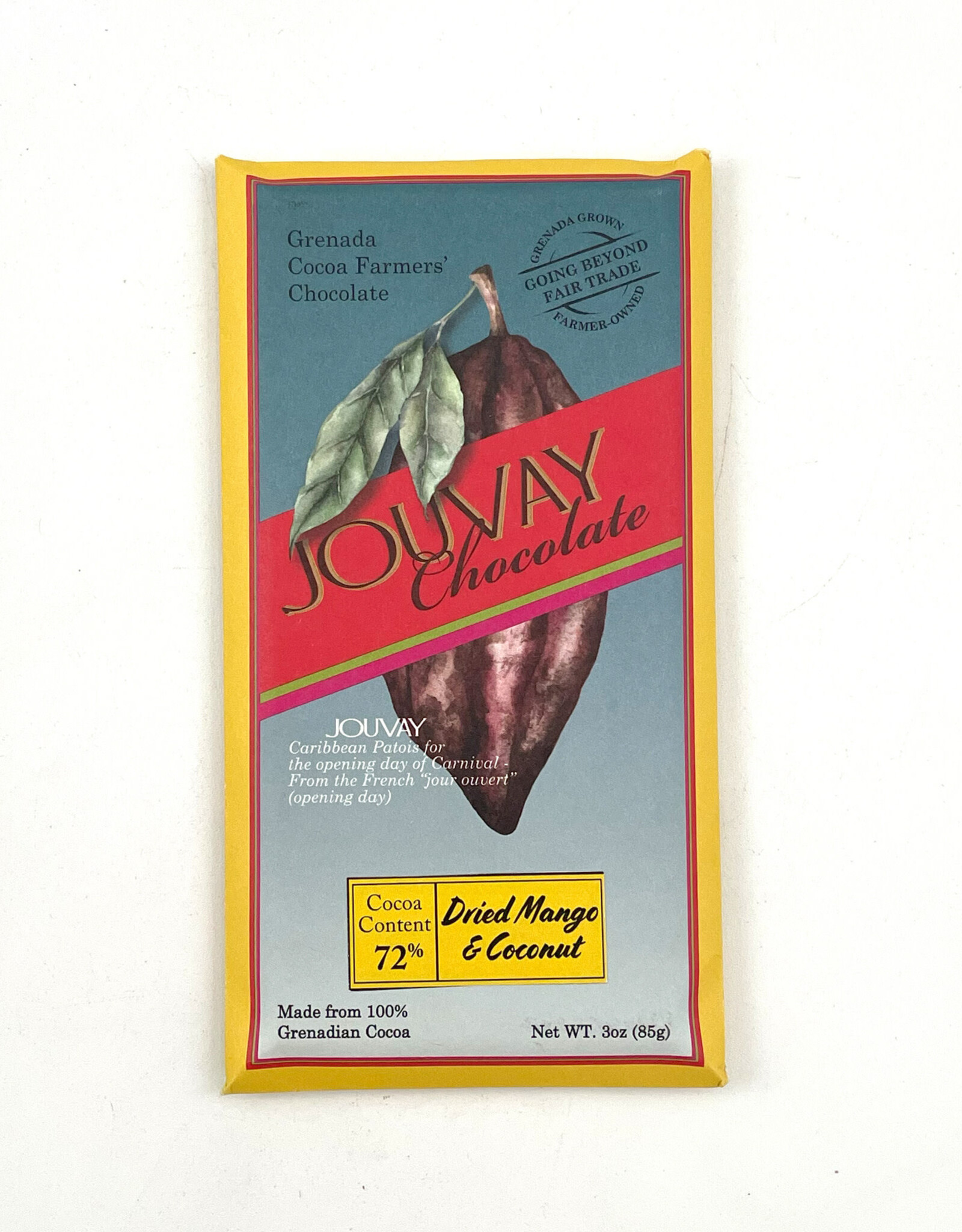 Jouvay Chocolate Bar - Dried Mango & Toasted Coconut 72%