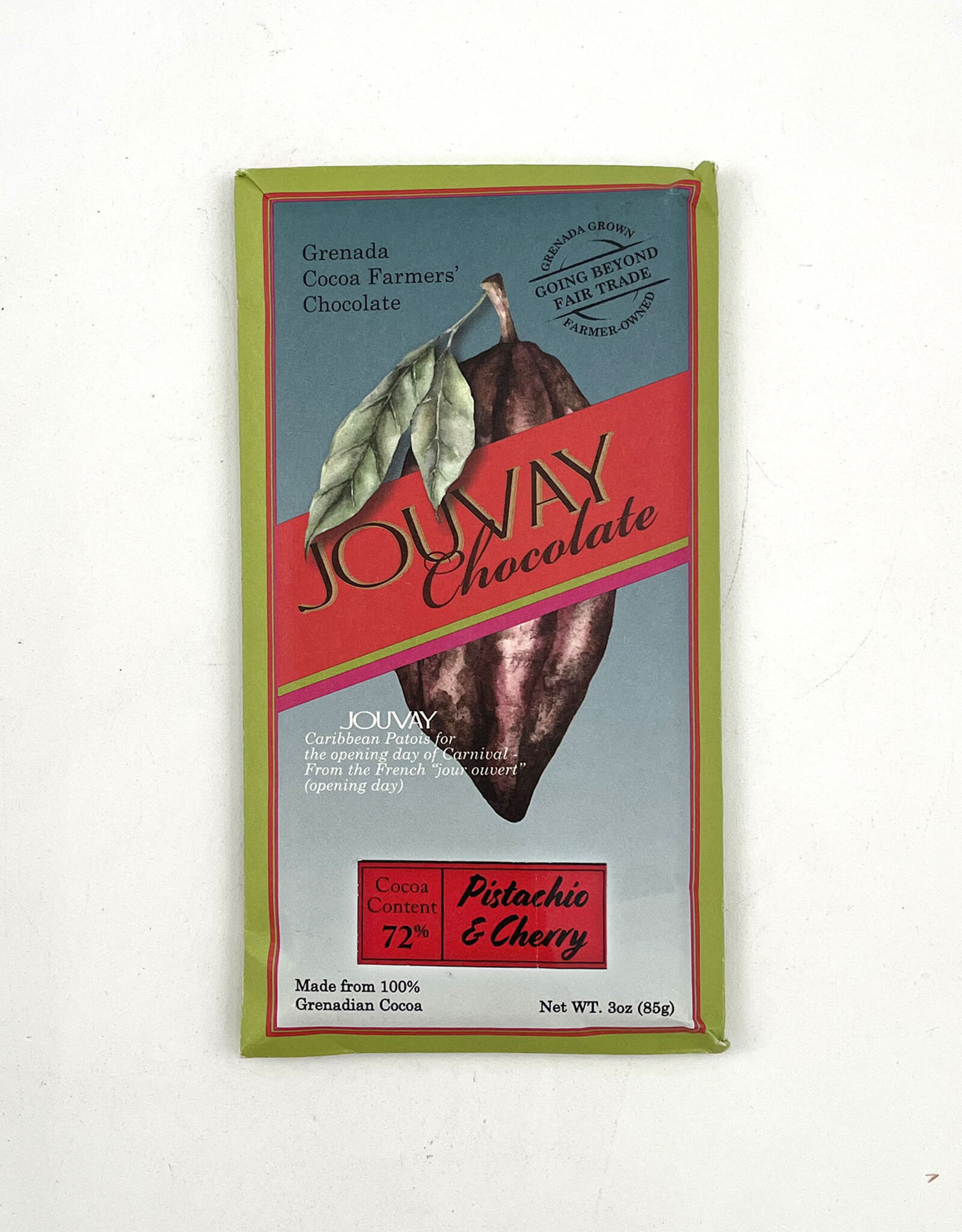 Jouvay Chocolate Bar - Pistachio & Cherry 72%