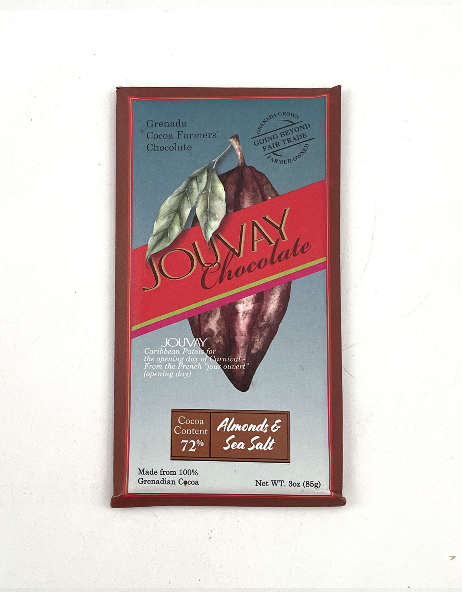 Jouvay Chocolate Bar - Almond & Sea Salt Bar 72% cocoa