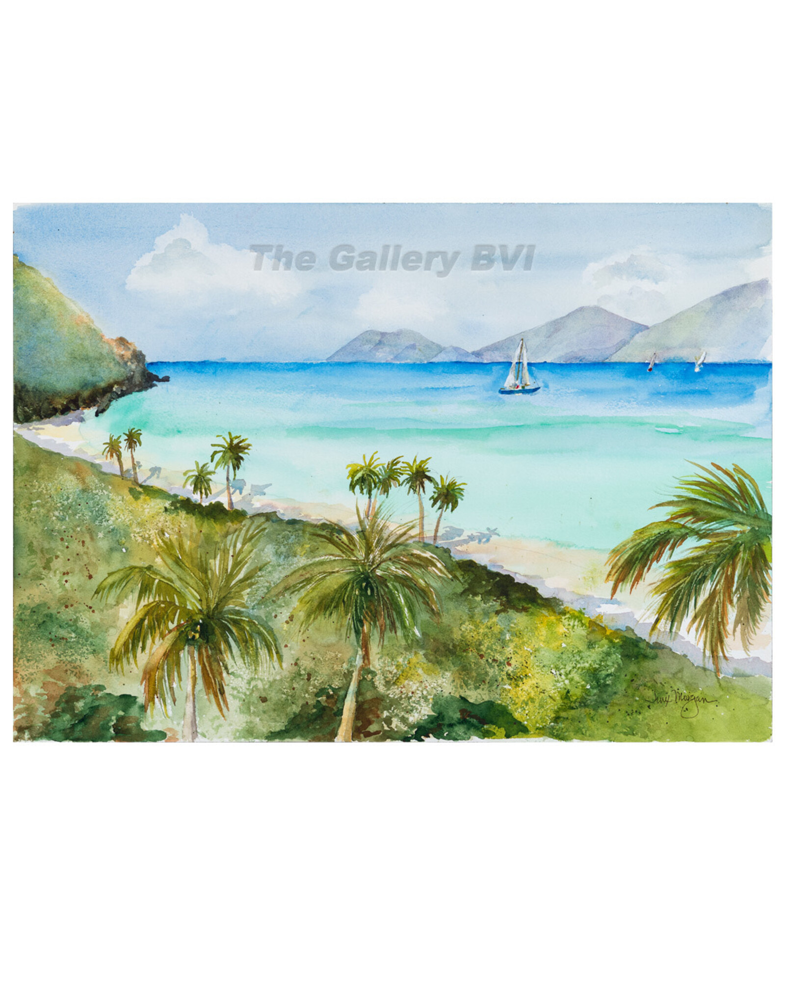 Jinx Morgan "Above Long Bay" Limited Edition Giclee Print by BVI Artist Jinx Morgan
