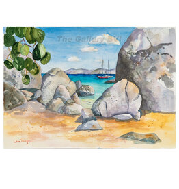 Jinx Morgan "At The Baths" Limited Edition Giclee Print By  BVI Artist Jinx Morgan