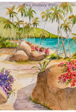 Jinx Morgan "Boulders  At The Beach" Limited Edition Giclee Print By BVI Artist Jinx Morgan
