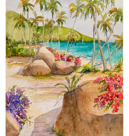 Jinx Morgan "Boulders  At The Beach" Limited Edition Giclee Print By BVI Artist Jinx Morgan