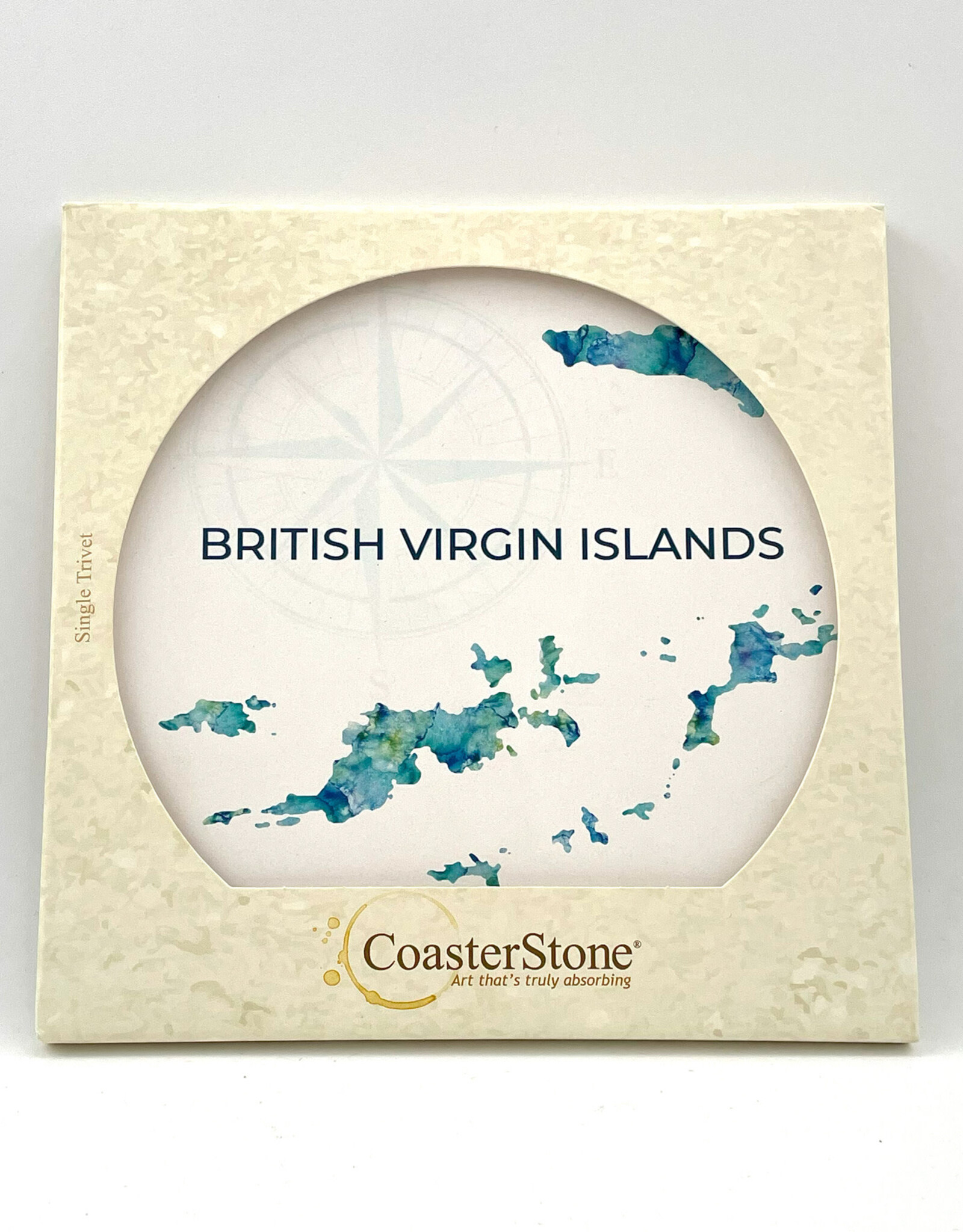 Trivet  - BVI Islands Map - Square