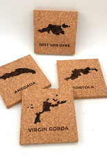 Cork Coasters - Set of 4 Islands