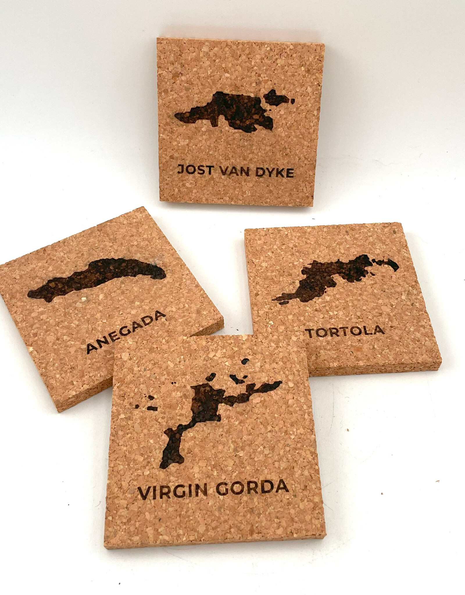 Cork Coasters - Set of 4 Islands
