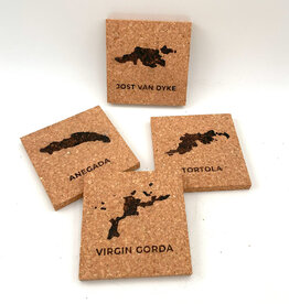 Cork Coasters - Set of 4 Islands
