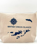 Canvas Pouch in Navy - BVI Map