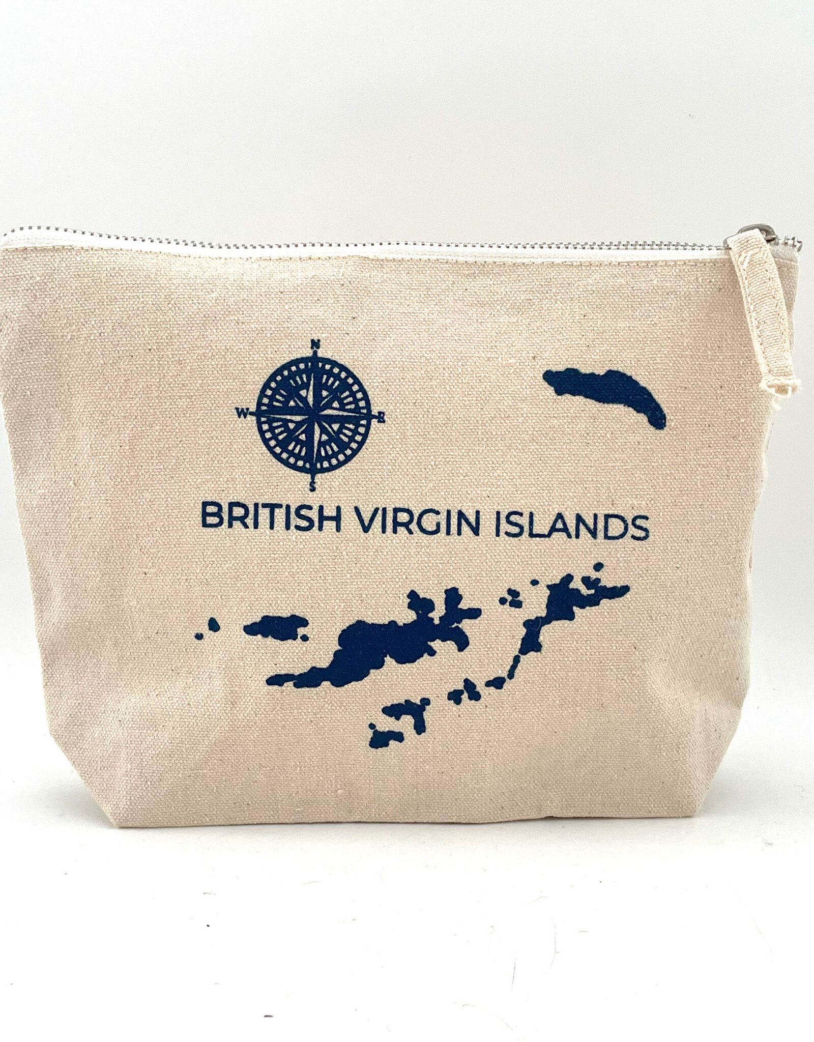 Canvas Pouch in Navy - BVI Map
