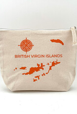 Nutmeg & Co. Canvas Pouch in Orange - BVI Map