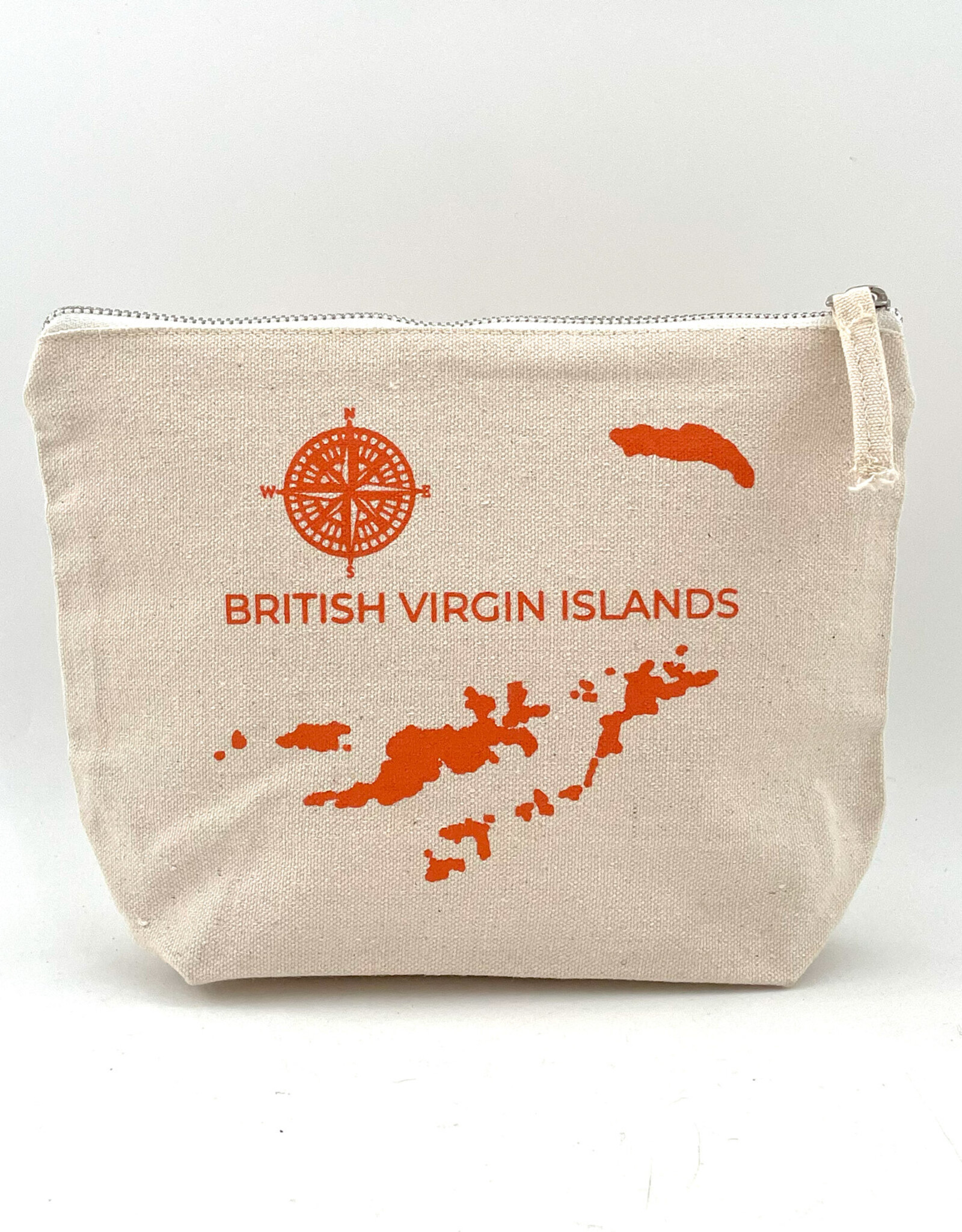 Nutmeg & Co. Canvas Pouch in Orange - BVI Map