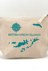 Canvas Pouch in Turquoise - BVI Map