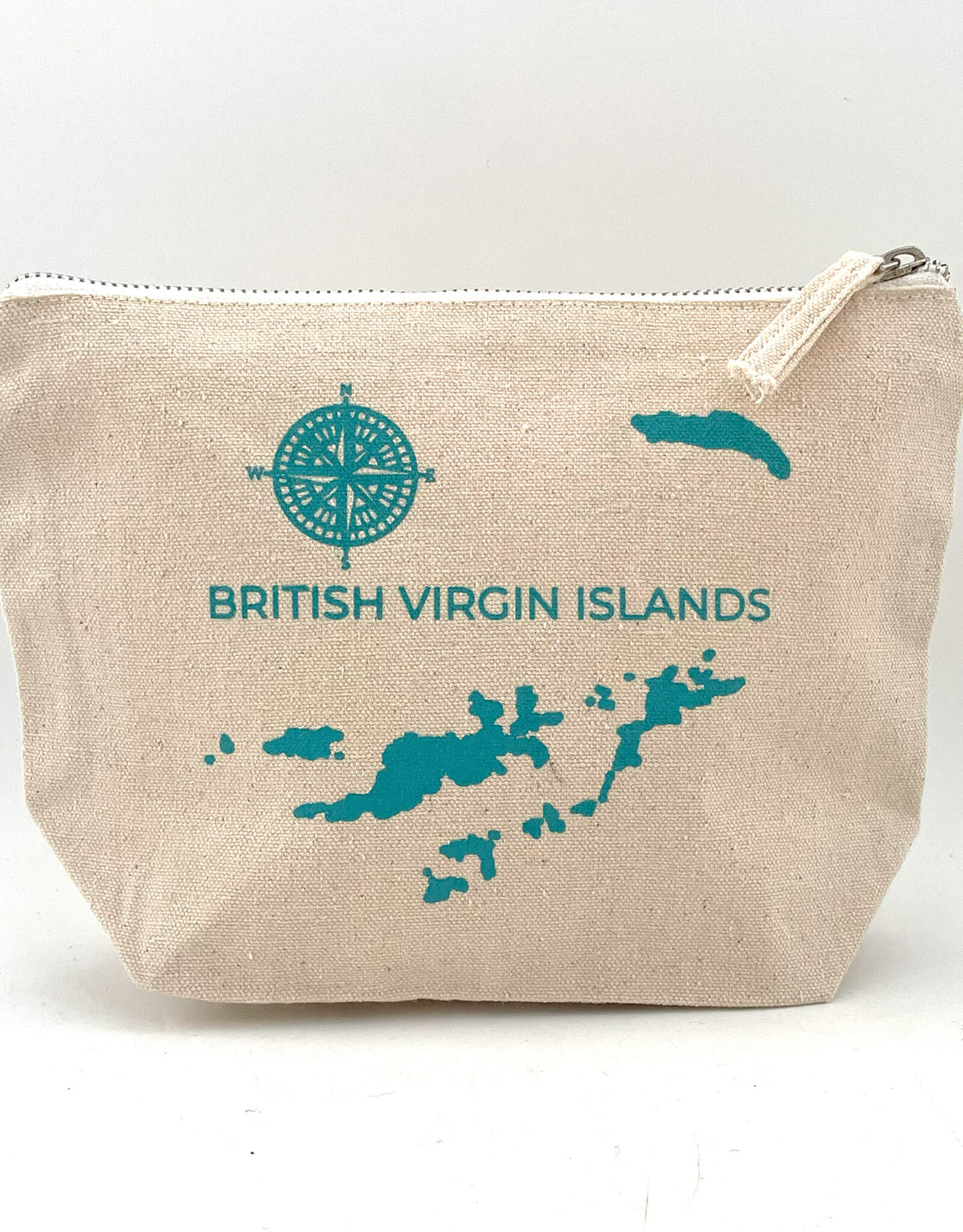 Canvas Pouch in Turquoise - BVI Map