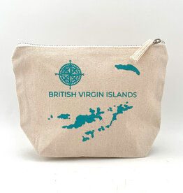 Canvas Pouch in Turquoise - BVI Map
