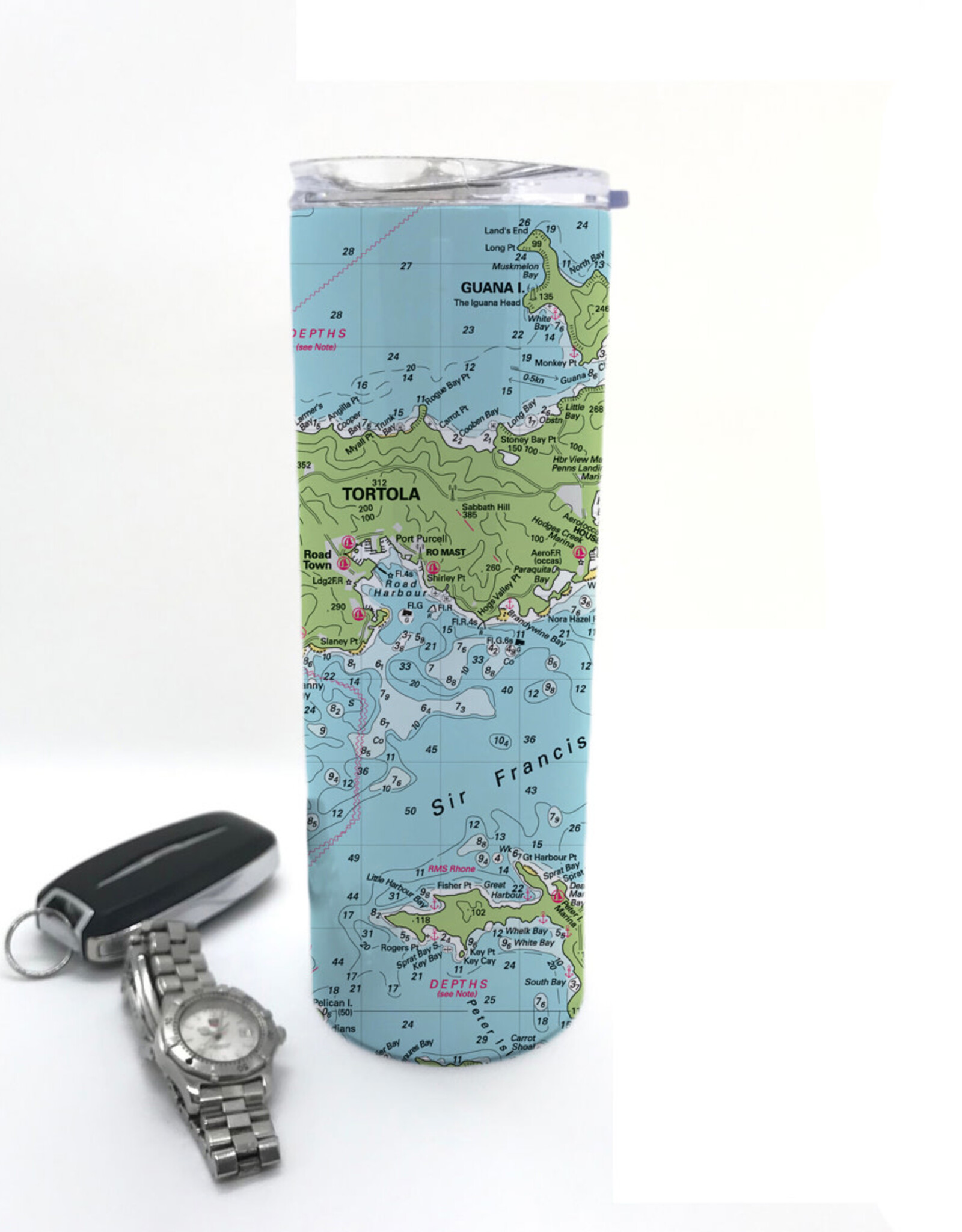 Maritime Tribes Tumbler Insulated with Lid Imray BVI Maritime Chart