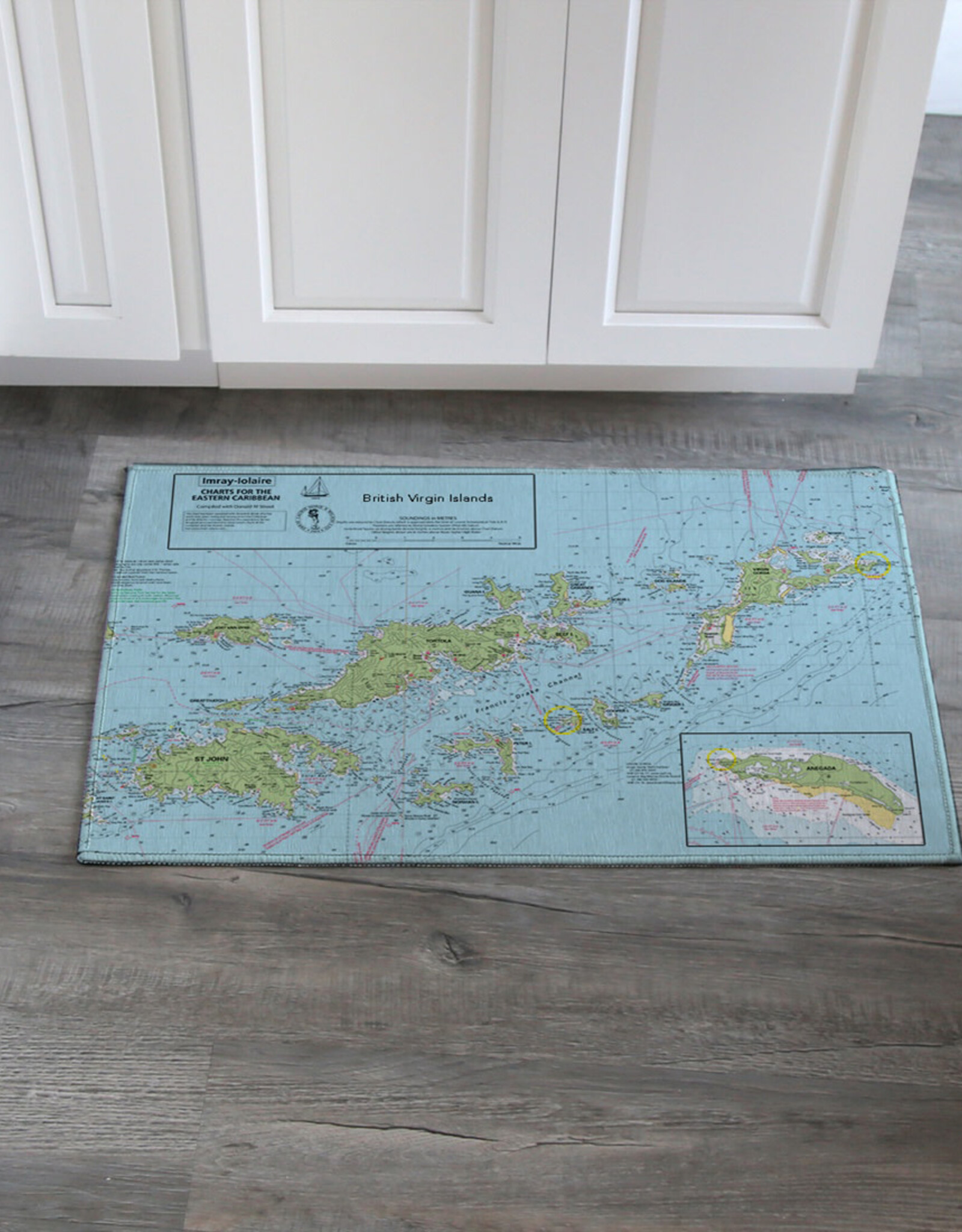 Maritime Tribes Rug - Accent 20" x 30" Imray BVI Nautical Chart