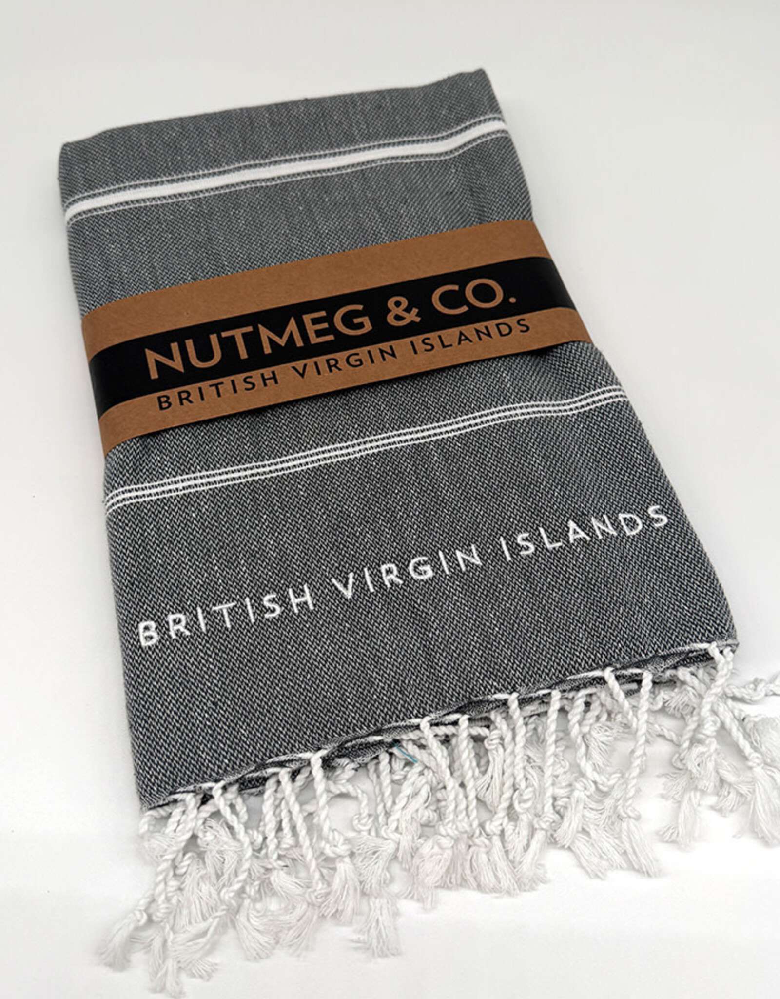 Towel - Turkish Beach BVI Embroidery - Antrasit
