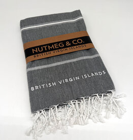 Towel - Turkish Beach BVI Embroidery - Antrasit